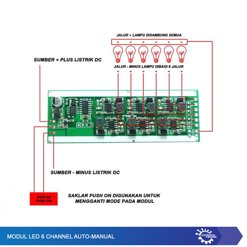 Modul Led 6 Channel Auto-Manual