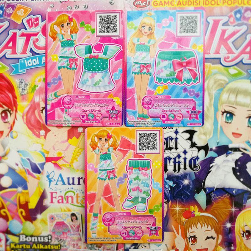 Kartu Aikatsu Stars Normal Set Promo Ribbon Candy Coord Yume Hime Card Ori Jepang