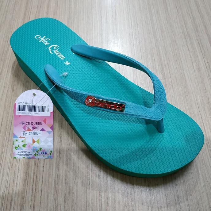 ANDO NICE QUEEN - SANDAL JEPIT ANDO  WEDGES WANITA DEWASA  _ SANDAL ANDO_ANDO ORIGINAL-turkis