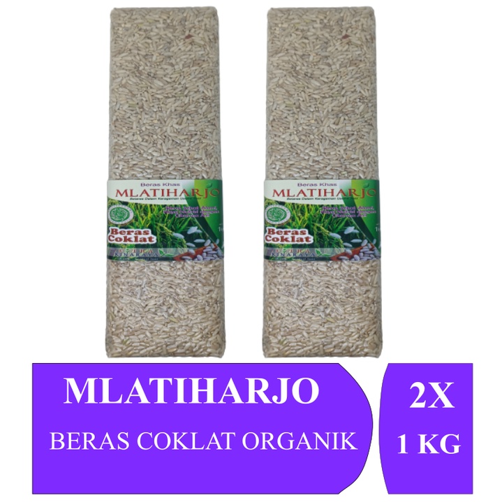 Beras Coklat Premium Organik Mlatiharjo 2 X ( 1 Kg) Vakum ( 2 Kg )