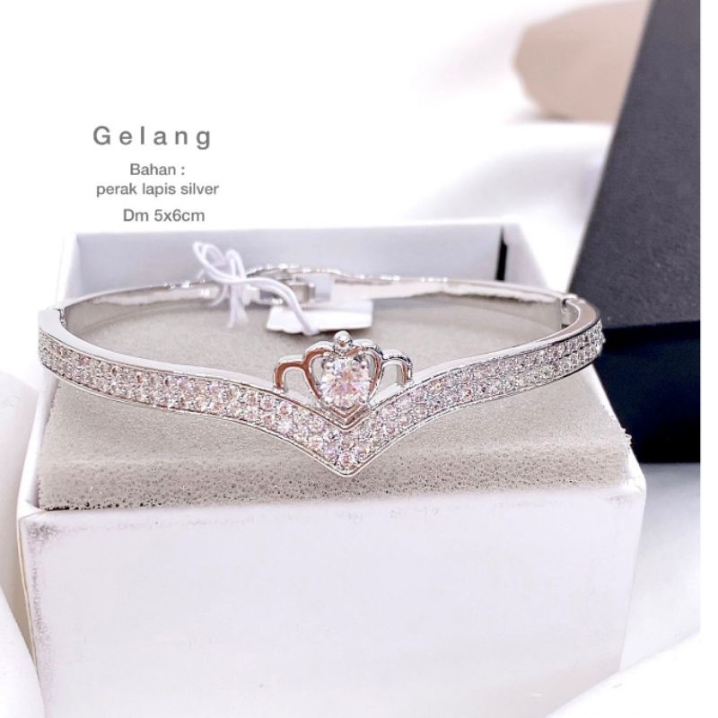 Gelang Silver925 perak mata kilau sterling silver Premium anti karat anti alergi  S-03192