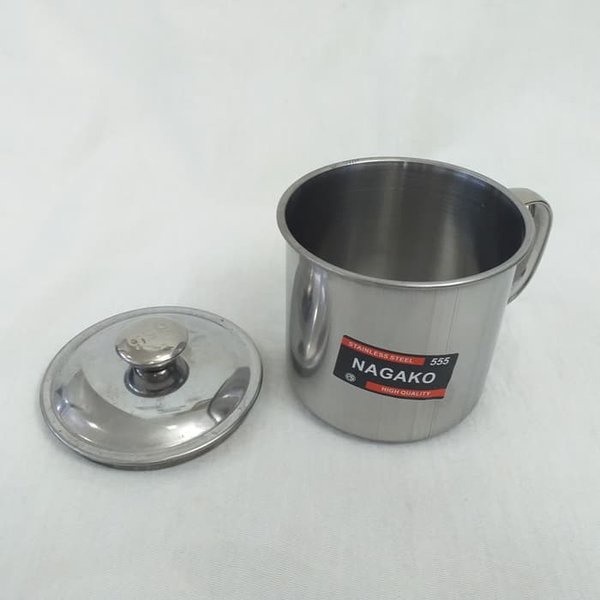D8cm Gelas Mug Stainless 555 uk Sedang tahan panas diameter 8cm