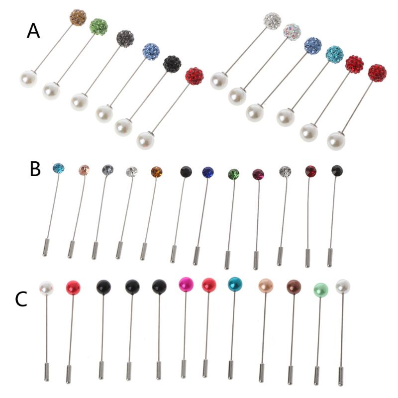 SIY  12Pcs Women Brooch Pins Colorful Crystal Hijab Scarf Pearls Safety Pins Sweater Shawl Clips Brooches Fashion Jewelry