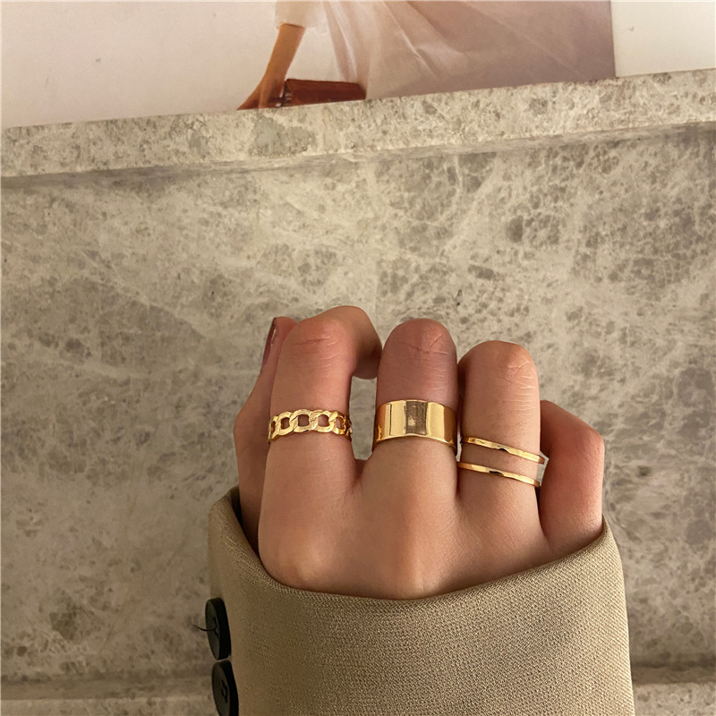 Hi/ Gold Fashion Ring Set Elegant Luxury Simple Geometry Jewerly Women Fashion Accessories Gift