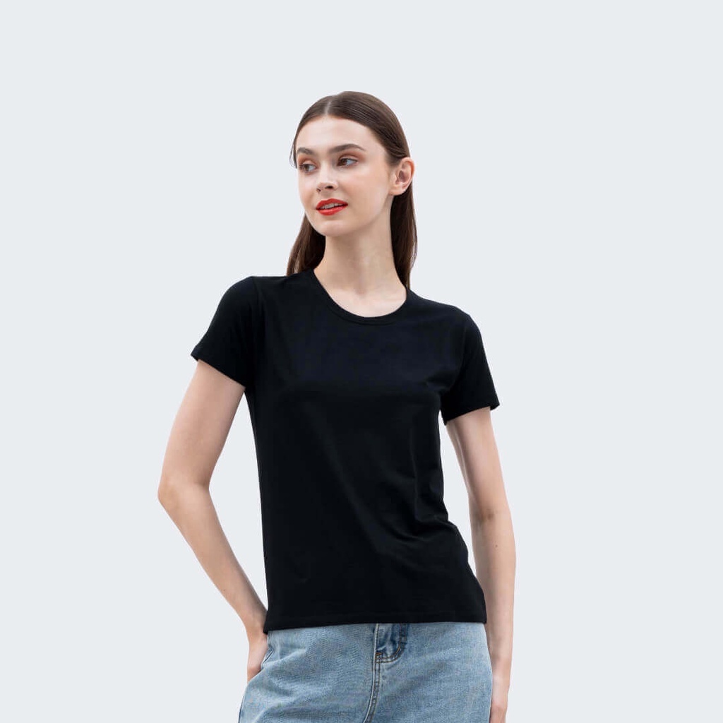 MELONE.ID Atasan Lengan Pendek Kaos Polos Rayon Spandek Kasual Wanita