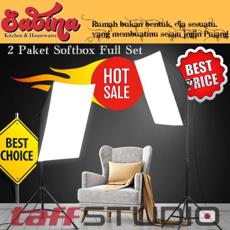 Softbox Full Set Payung Reflector Portrait Foto Studio Lighting Kit