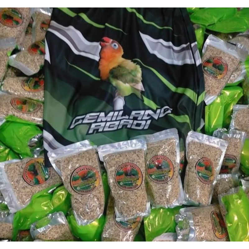 Pakan gemilang abadi banjarnegara pakan love bird konslet untuk usia baby pau dan dewasa