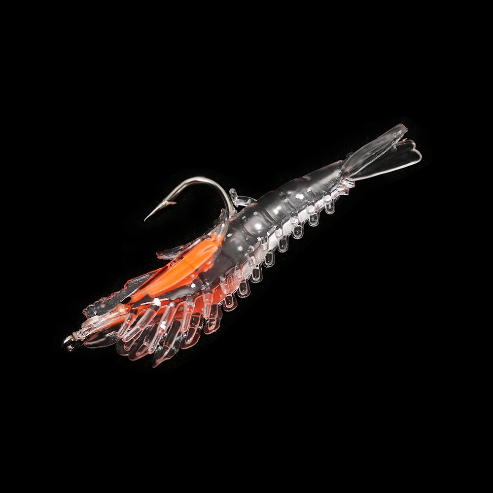 Shengyao 1Pcs Softworm Udang Umpan Pancing 6cm 3g Luminous Shrimp Fishing Lure Ikan Bass Wobbler Kail Memancing Tackle