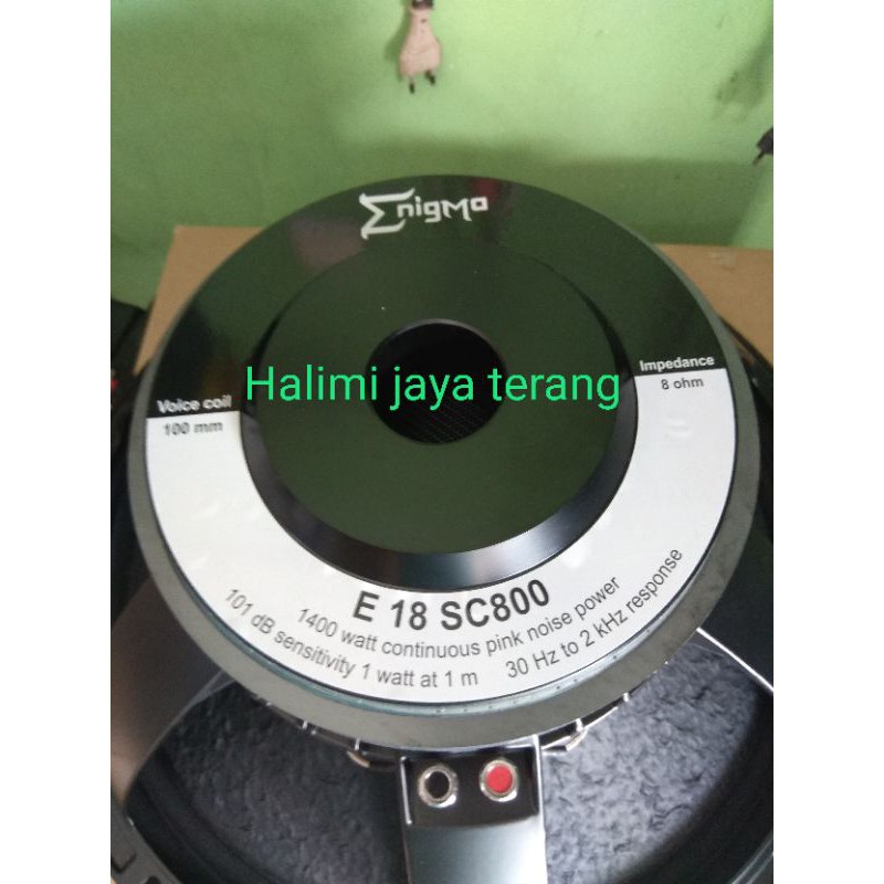 Speaker 18 inch speaker Enigma 18 sc 800 cocok untuk BASS atau SUBWOOFER