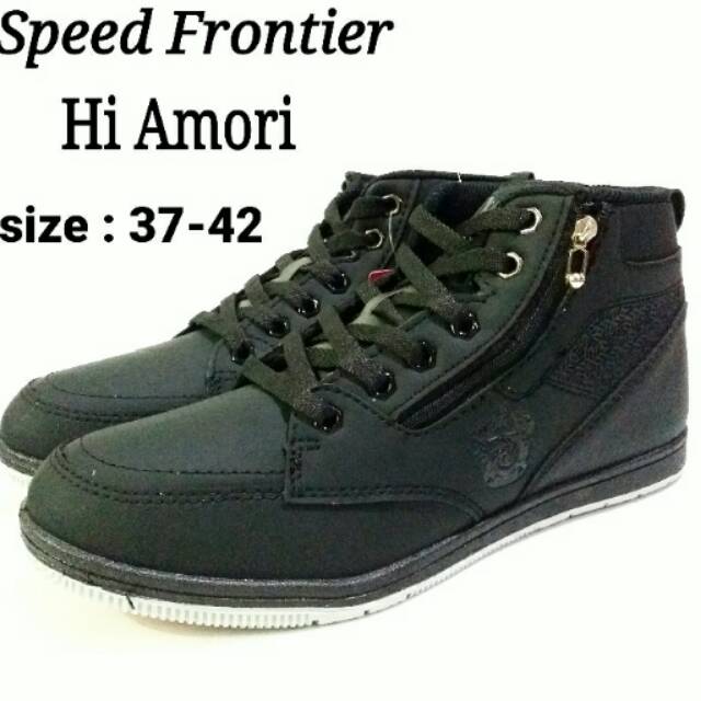 Sepatu sekolah dewasa full black speed frontier hi amori termurah dan terbaru