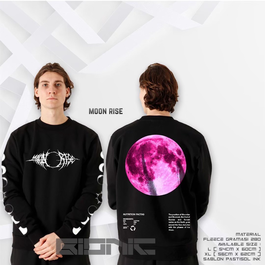 CREWNECK HITAM PRIA DAN WANITA SWEATSHIRT SERIES ORIGINAL BIONIC ARTIKEL TERBARU