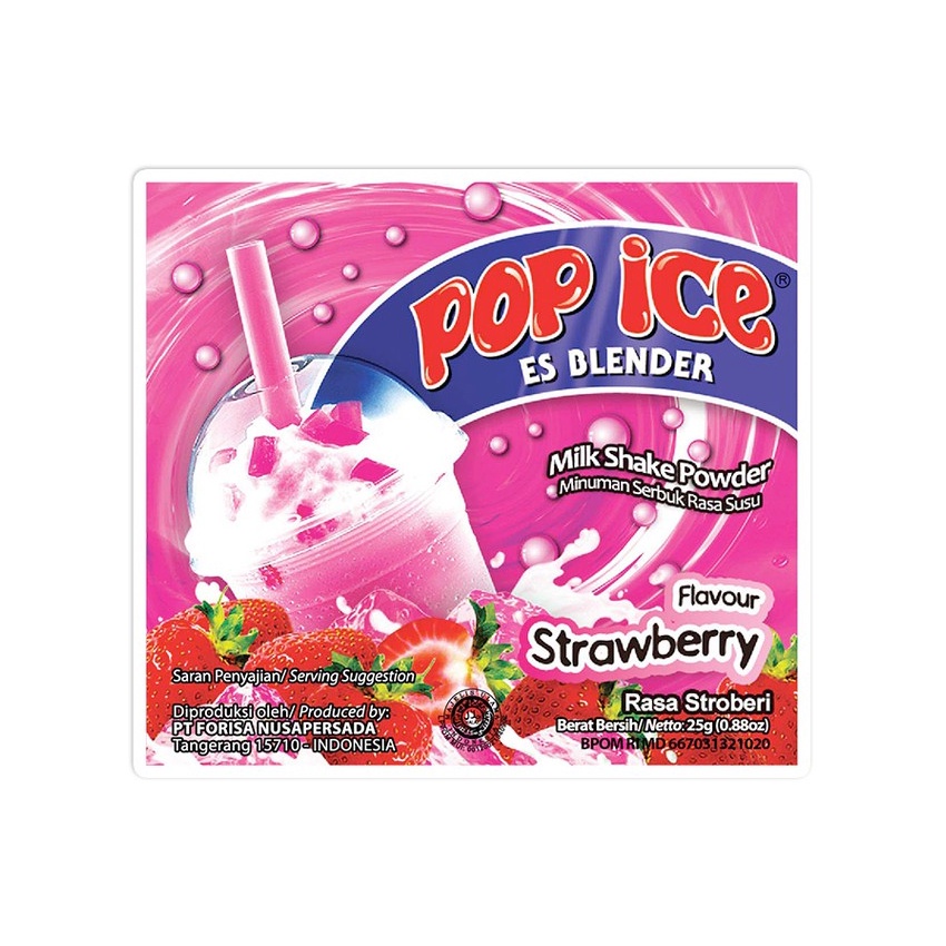 Jual Pop Ice Strawberry Sachet 25g | Shopee Indonesia