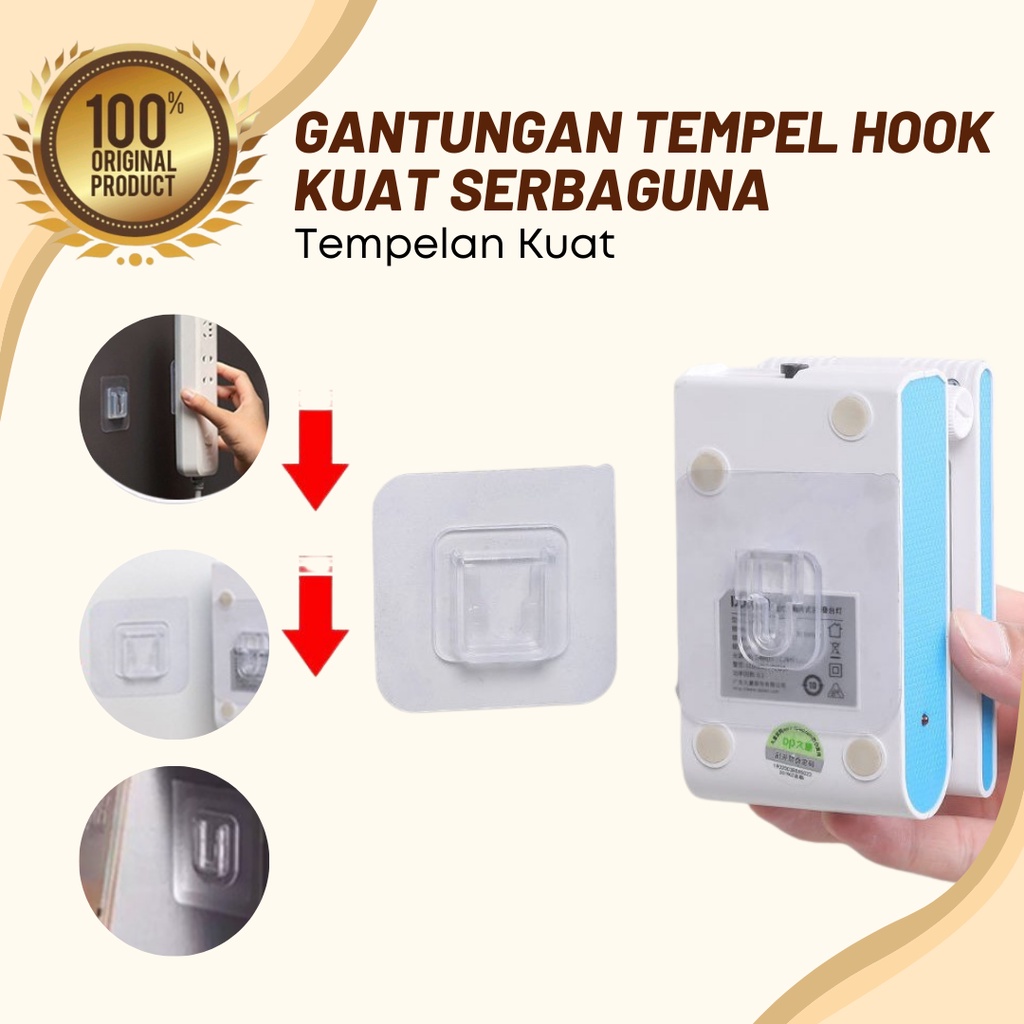 Gantungan Tempel Dinding Lemari 1 set Magic Wall Sticker Lem Serbaguna Socket Magic Hook