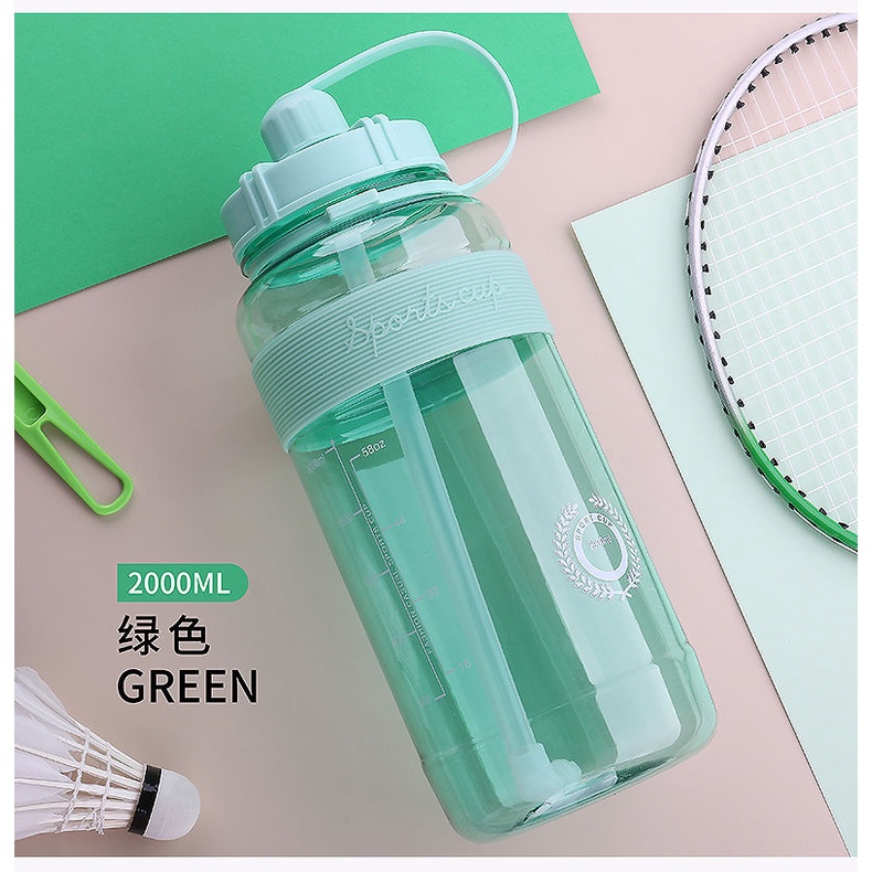 Botol Minum Sport 1Liter 2Liter Dengan Stiker Lucu 1L 2L 1000 2000 ML Outdoor Motivasi Olahraga Viral LADALA