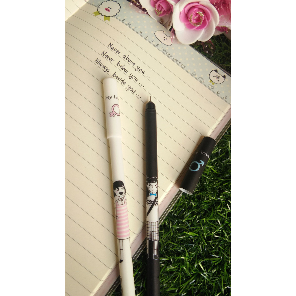 

Pulpen Couple / Pen Gel Couple+ Pouch Eksklusif - BOY & GIRL MY LOVE