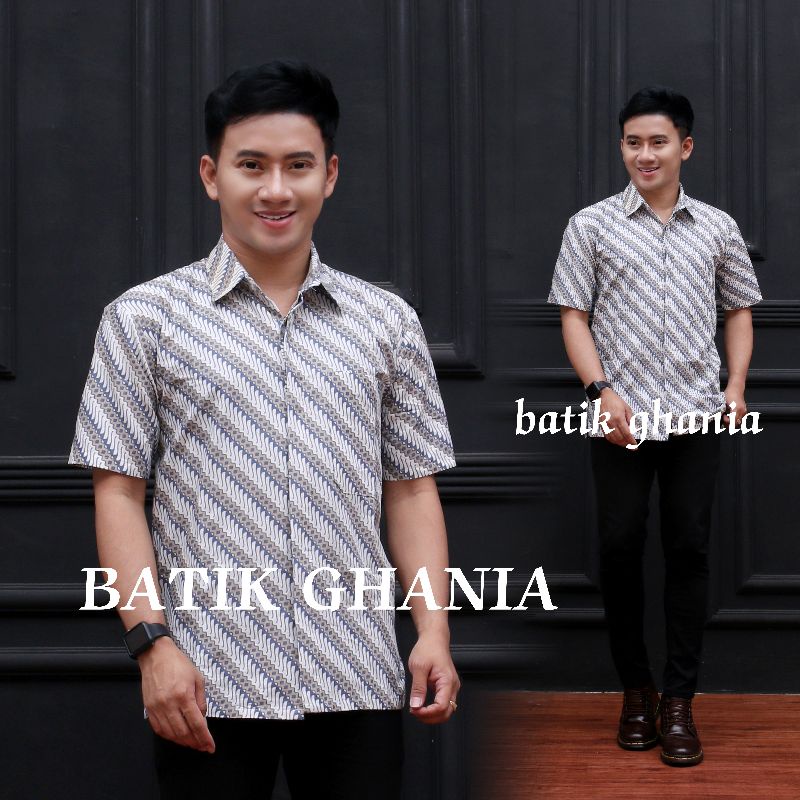 BLOUSE BATIK ATASAN BATIK WANITA LENGAN PANJANG KANCING DEPAN MOTIF KOTAK SENOO