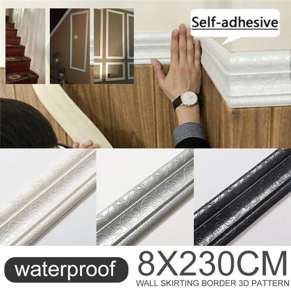 Terbaru❃ 3D List Profil Wall Frame [Ukuran 235x8 cm] Bingkai Border Foam / Moulding 3D Wallpaper ✤