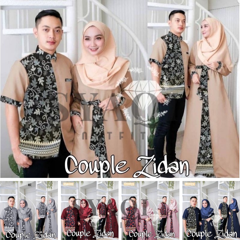 Zidan Couple - Baju Couple Batik Pasangan Pesta Kondangan - Model Baju Couple Pasangan Muslim Lebara