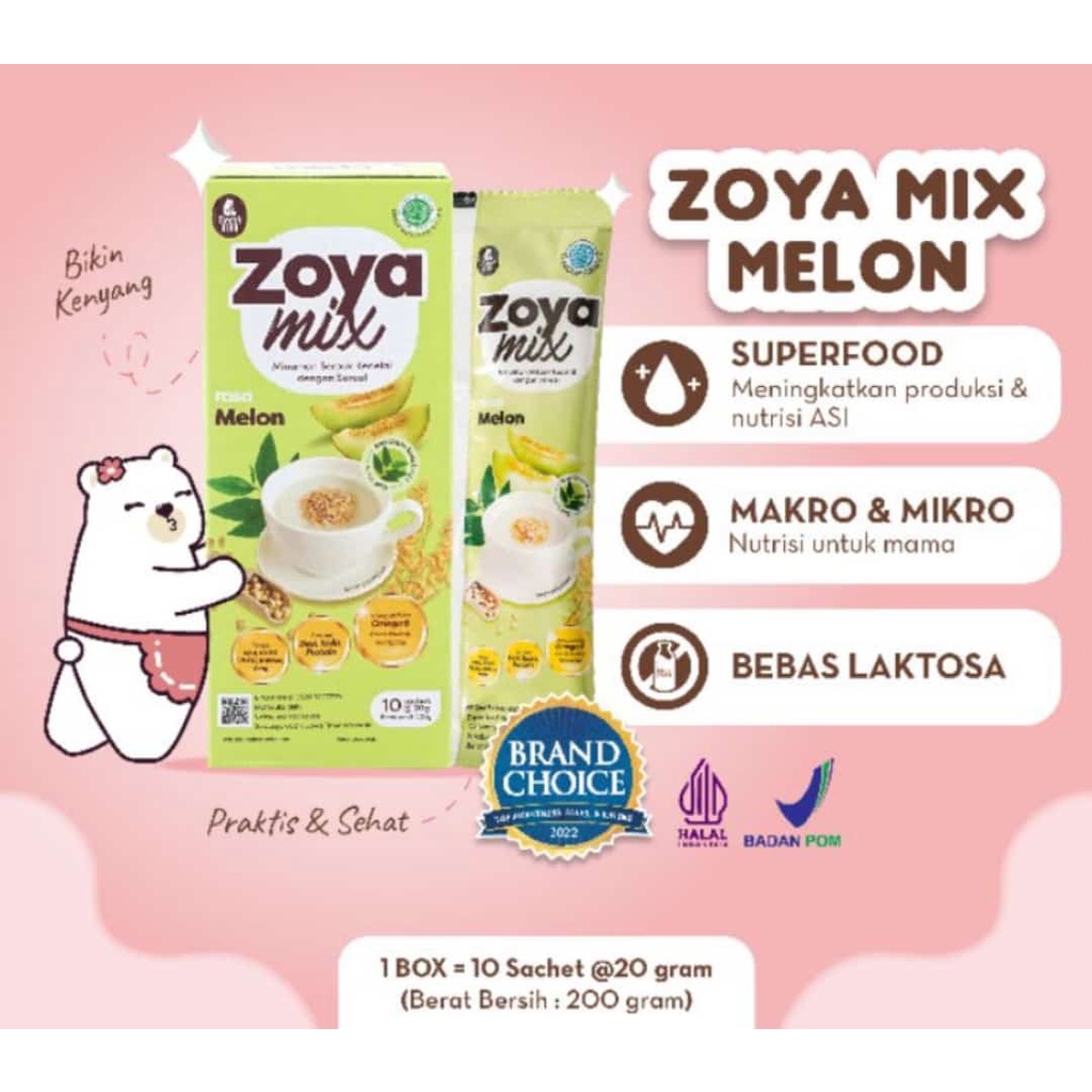 MAMA BEAR ZOYA MIX PISANG/MELON/COKLAT 10 X 20Gr