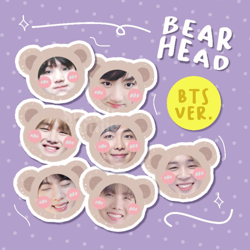 

BTS OT7 Sticker Pack - Bear Head