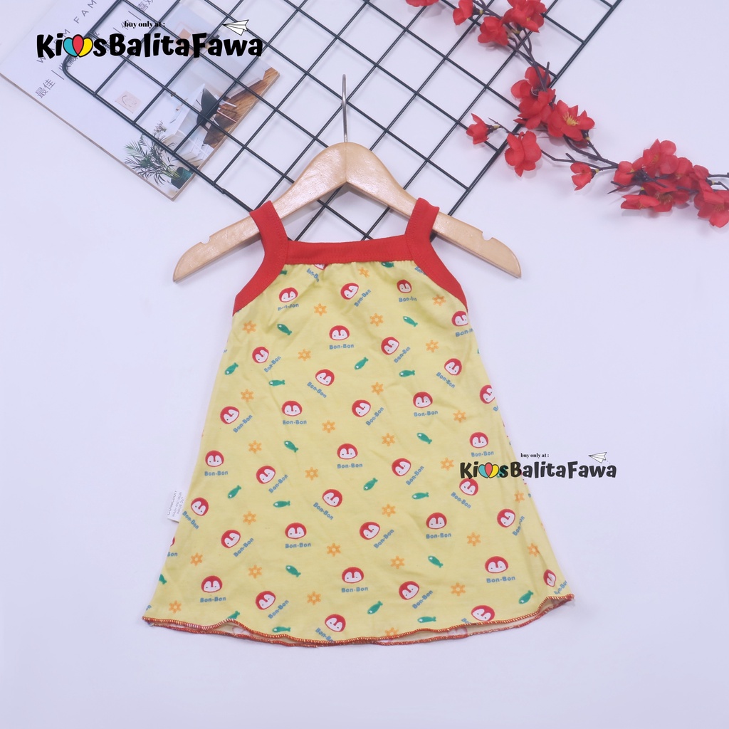 Tanktop Dress Bayi 0-12 Bulan / Baju Tidur Baby Girl Adem Bahan Kaos Daster Meylan Grosir Perempuan babycinnamon