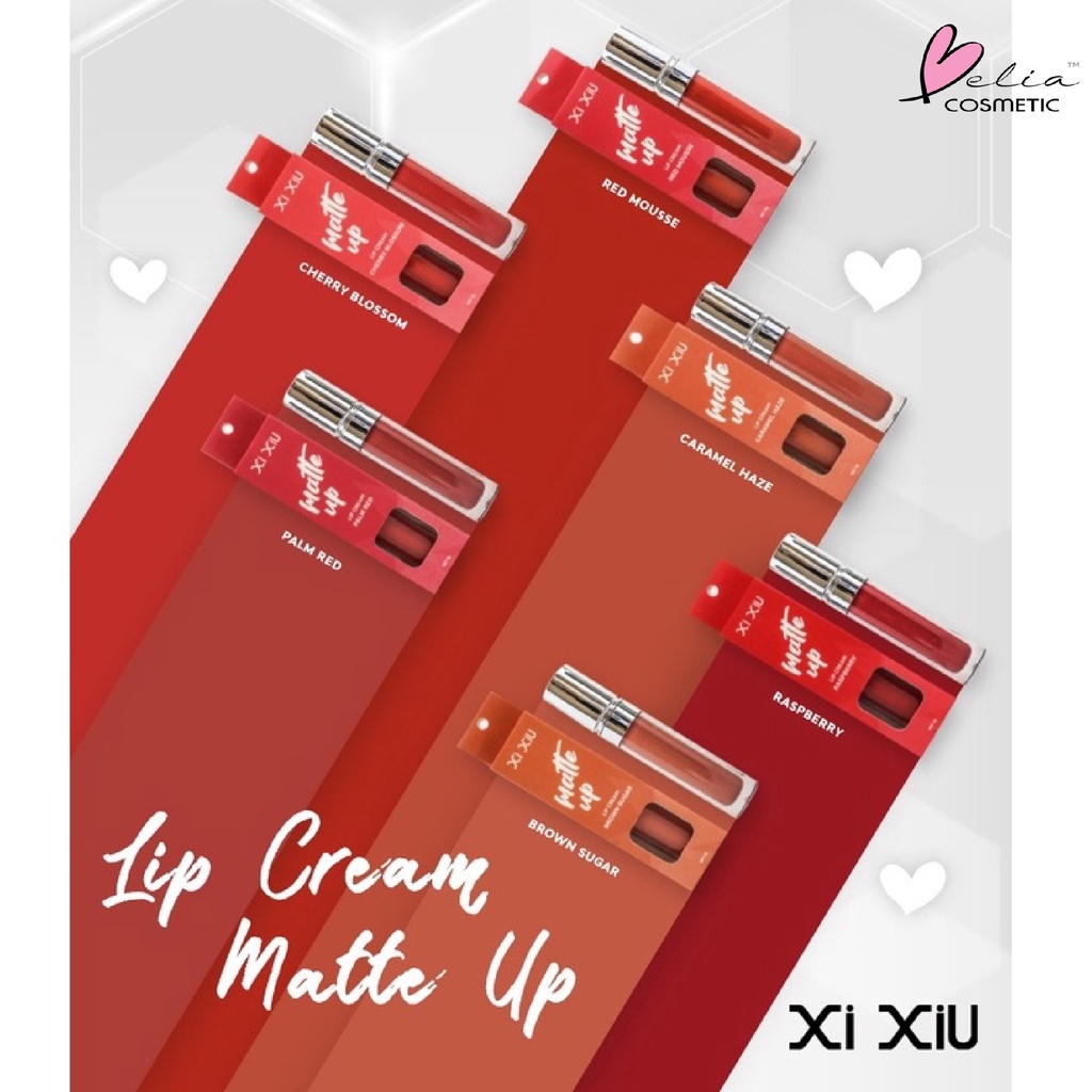 ❤ BELIA ❤ XI XIU Matte Up Lip Cream 5g | Pigmented | Lip Cream Matte with Vitamin E and Jajoba Oil | Lip Cream Longlasting | BPOM