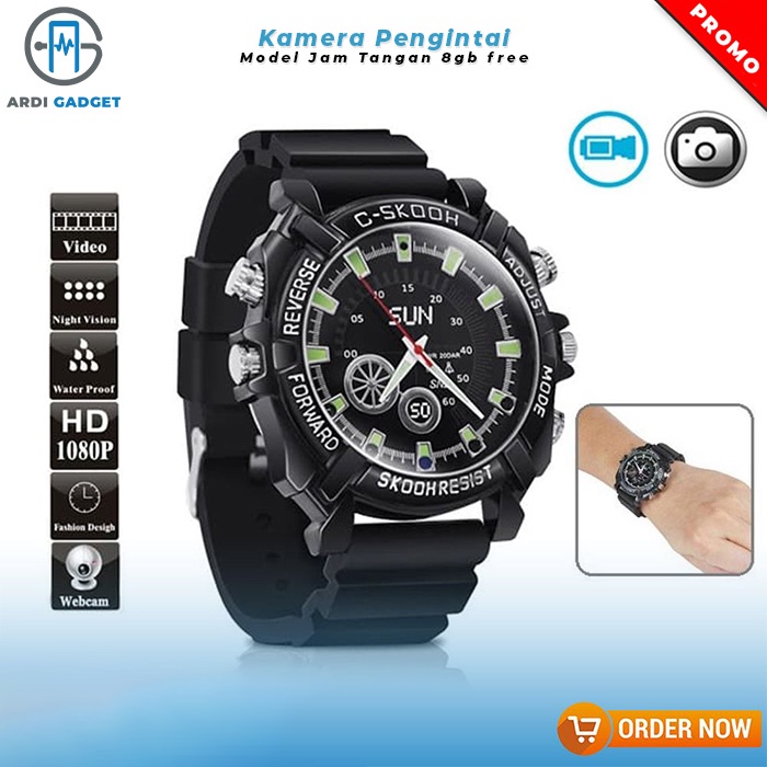 Kamera Pengintai Model Jam Tangan 8gb Spy Cam Camera Jam Tangan Night Vision FULL HD infrared