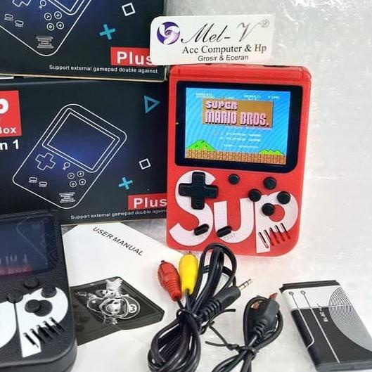 ☻ Gameboy Gamebox Gamebot Sup Plus 400 in 1 / Game Box boy mainan anak - Merah ℗