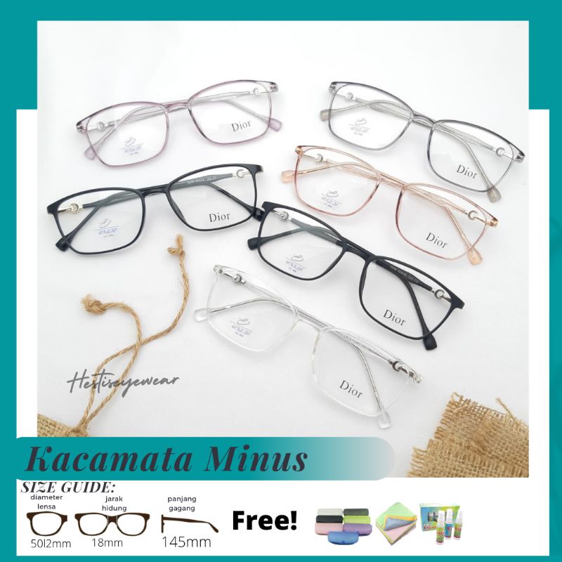 Kacamata Wanita 2249 Free Lensa Minus Antiradiasi