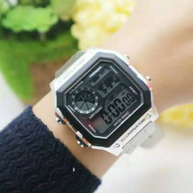 (Grosir)Jam Tangan Pria Digital Sergi Strap Rantai(Terima Cod)