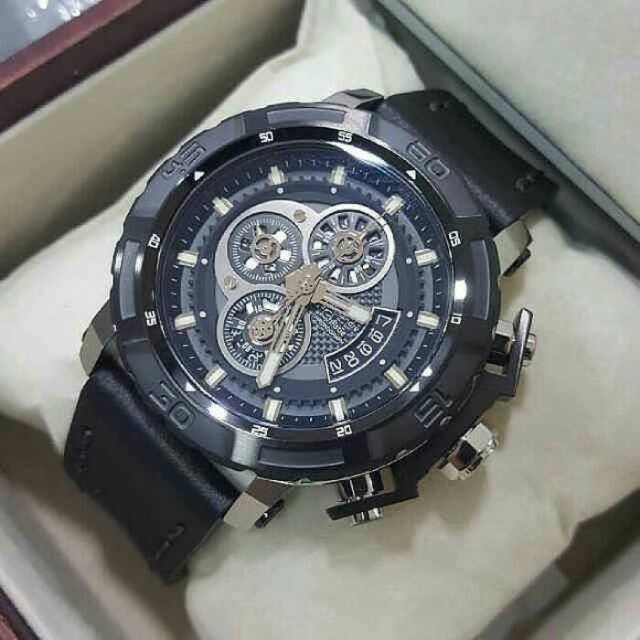 New jam pria Alexandre Christie AC 6439 Leather original terbaru keren