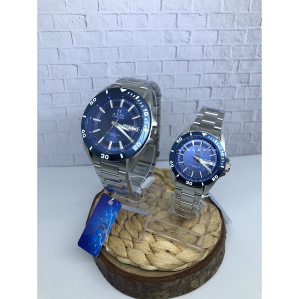 JAM TANGAN WANITA PRIA COUPLE ALFA 99021M ORIGINAL BERAGARANSI