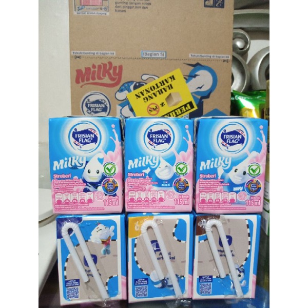 

Frisian Flag Milky UHT susu strobery 115ml 6pcs multypack