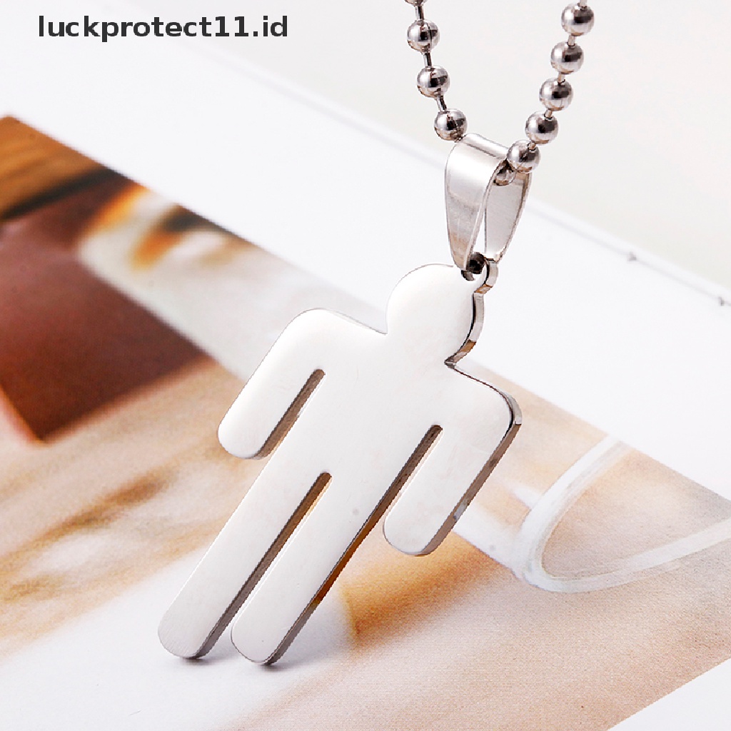 &lt; Luckprotect11. &lt; LuckproteksiKalung Liontin Billie Eilish Bahan Stainless Steel Untuk Wanita