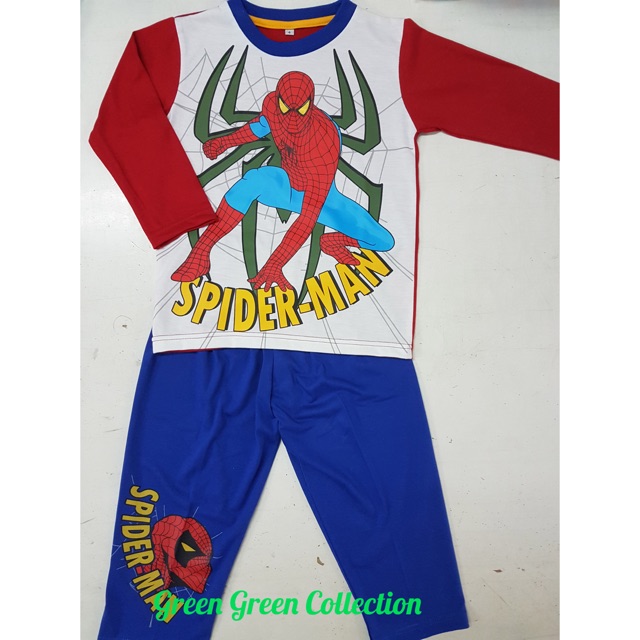 Piyama Kaos anak Spiderman Merah-Biru