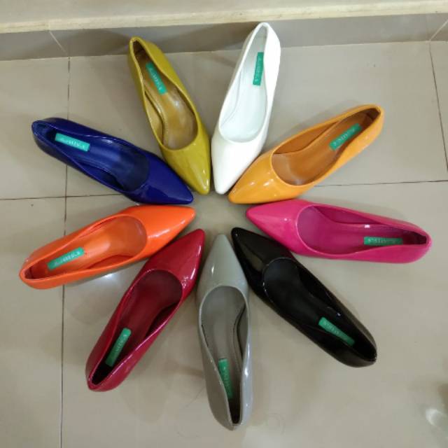 Sepatu Heels 3 cm Import MG-Gloss11 Glossy /Sepatu Pansus