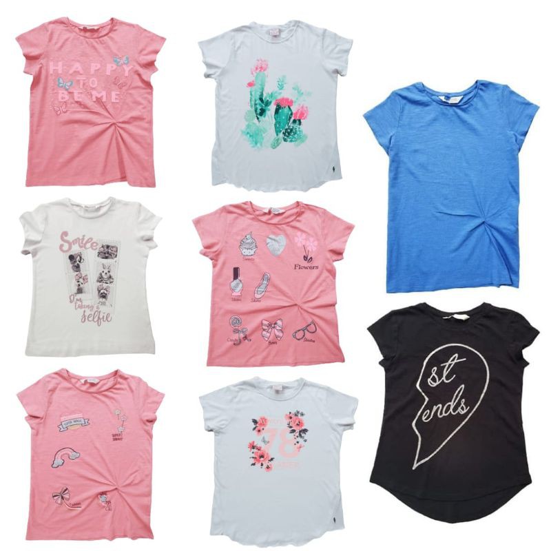 KAOS TSHIRT LENGAN PENDEK ANAK PEREMPUAN BRANDED HM