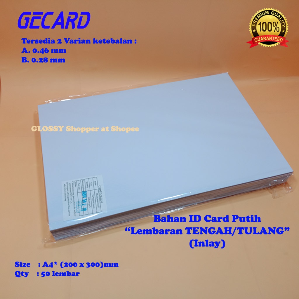 

HenJO BAHAN PVC ID CARD - PVC nya saja - Lembaran Tengah/Tulang