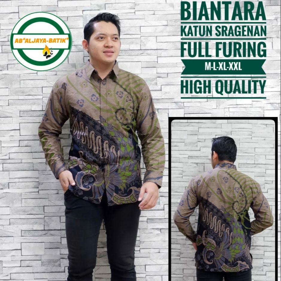 Kemeja Batik Lengan Panjang Terbaru Batik Pria Lapis Furing BIANTARA PANJANG Baju Batik Panjang Pria