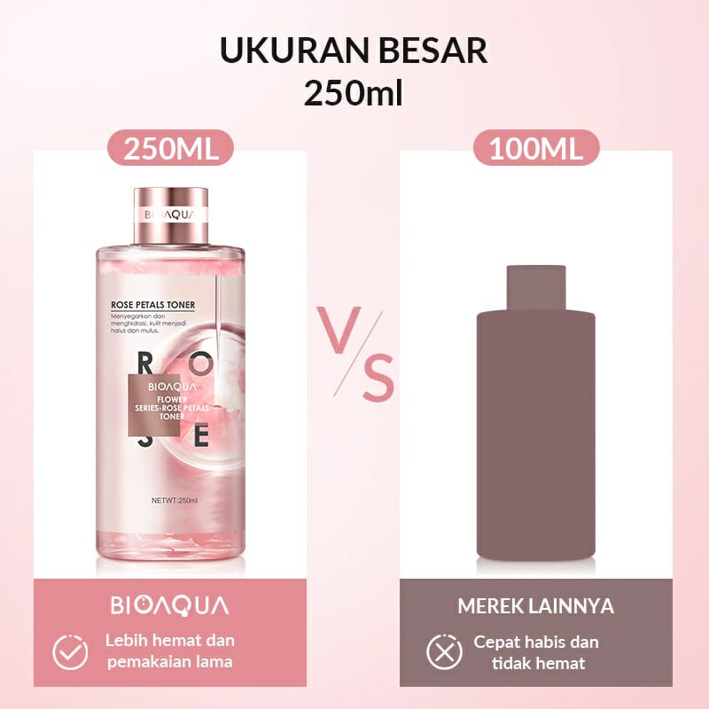 BPOM BIOAQUA Flower Series Rose Petals Toner 250ml / Toner Wajah / BB