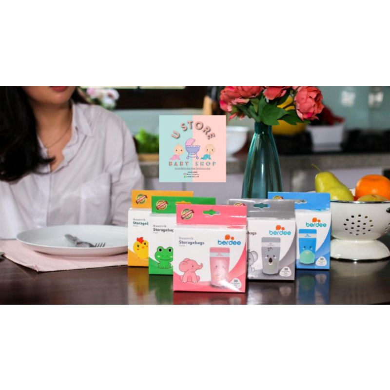 Kantong Asi Berdee Baby Plastik Asip 100ml Extra 20%  Breastmilk storage bag 100ml, 150 ml isi 30 pcs