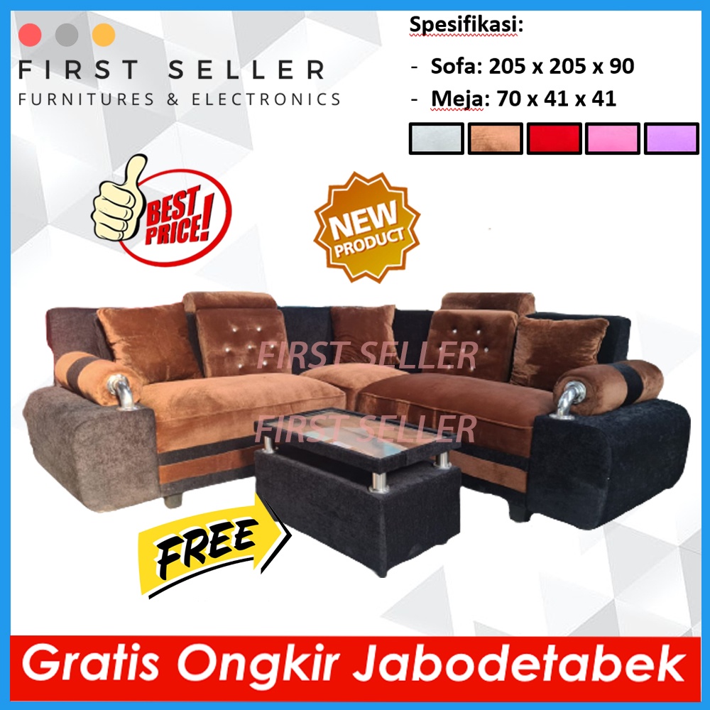 [FREE ONGKIR + MEJA] SOFA L SUDUT BLUDRU DAISIES BAHAN HALUS ORIGINAL ( ORI )100% (TERMURAH!)