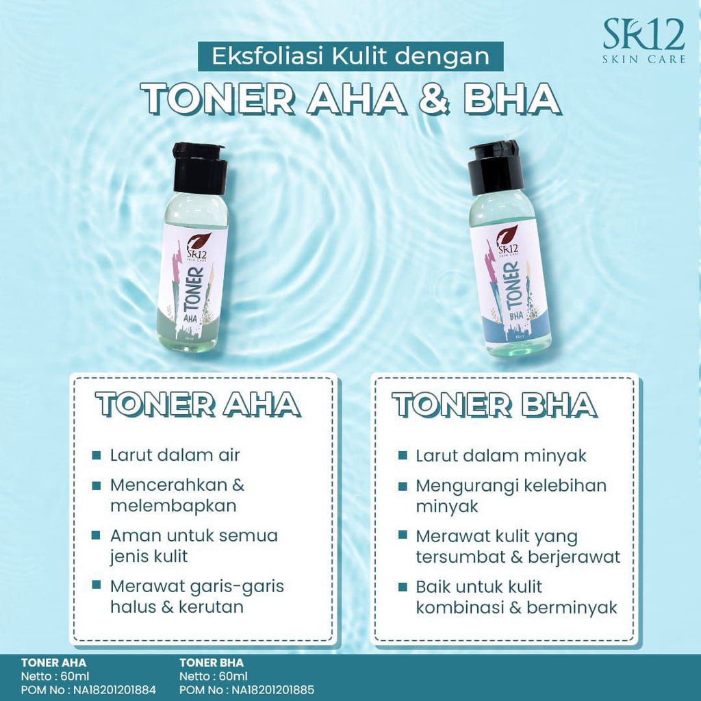 Toner Wajah AHA BHA SR12 Toner Acne Skincare Herbal BPOM