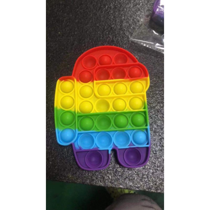 Pop It Rainbow Unicorn Fidget Toy Langka Murah Berkualitas Unik Mainan Edukasi Edukatif Free Gundu-among us