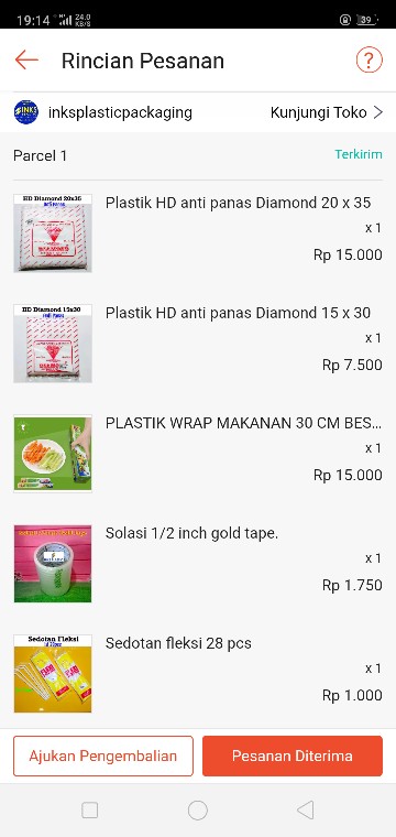 Plastik Hd Anti Panas Diamond 20 X 35