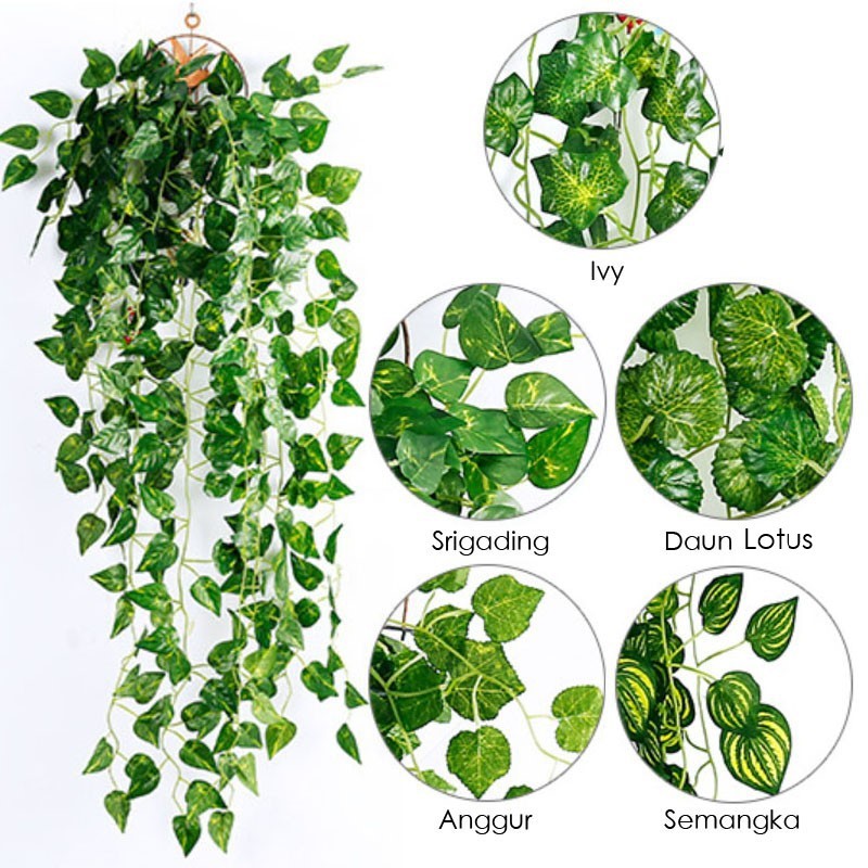 Kunataruma Daun Rambat Juntai Bunga Plastik Hias Artifisial-4