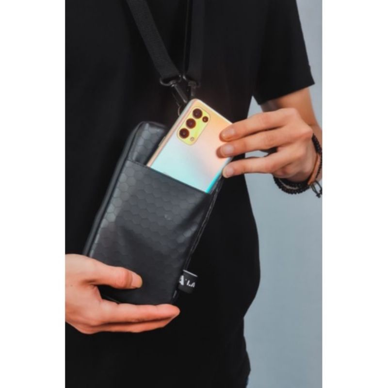 Sling phone Hanging Wallet Blue Navi Waterproof