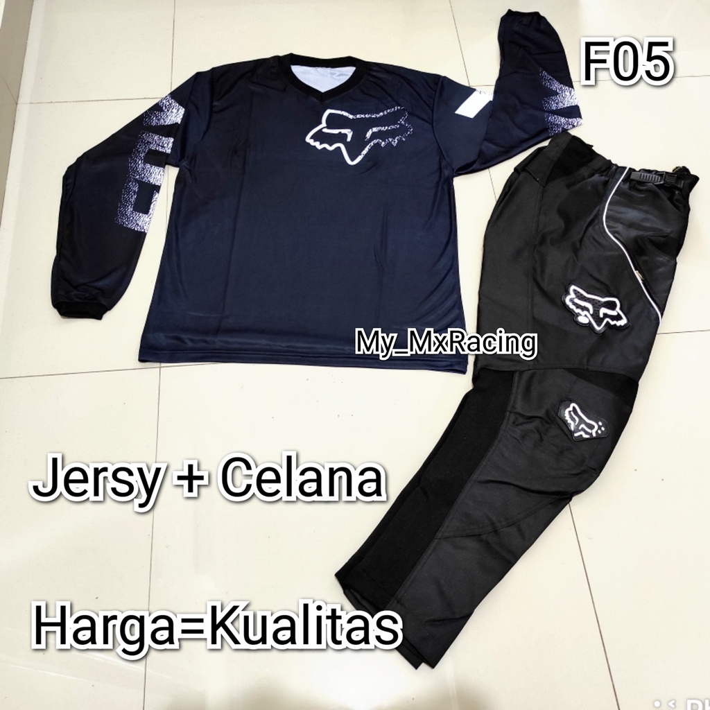 jersy cross trail baju offroad printing satu set jersey + celana cross celana cross offroad kualitas premium