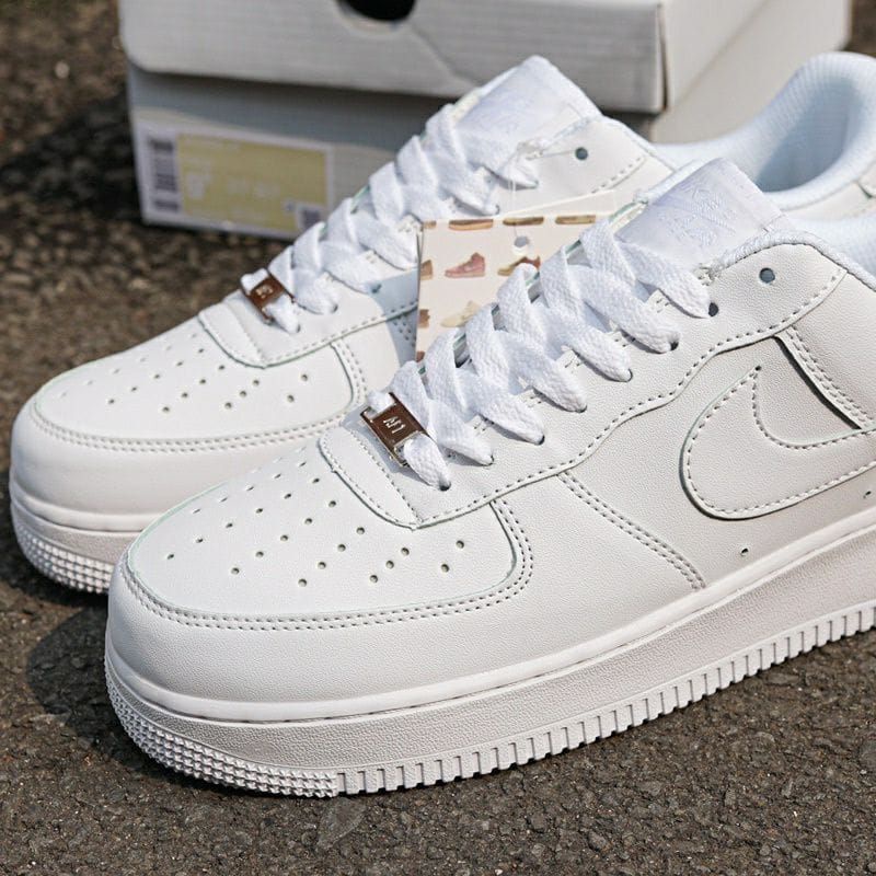 Sepatu • Air Force 1 Low Fullwhite Kualitas Premium-8