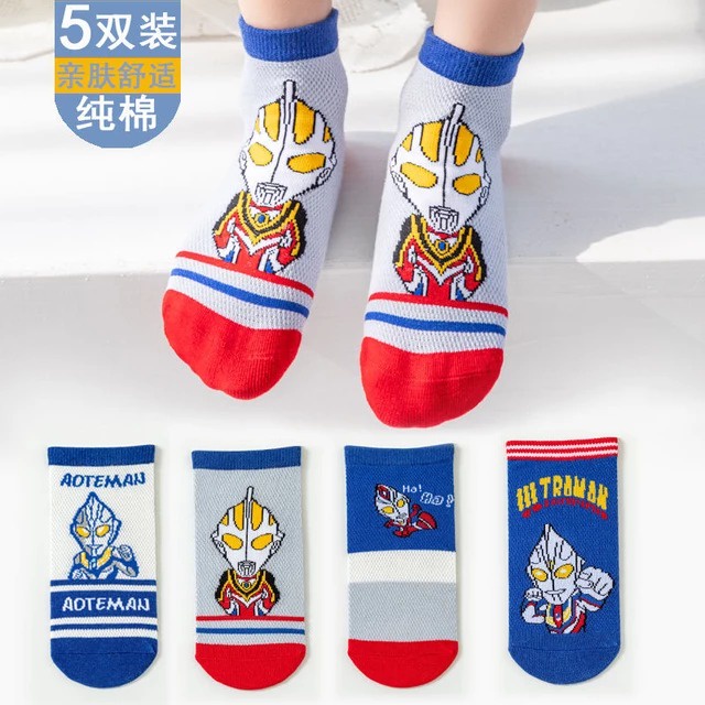 Kaos Kaki Anak Laki Laki Motif Ultraman Superhero Cowok Korea Kekinian Usia 2- 10 Tahun TK SD